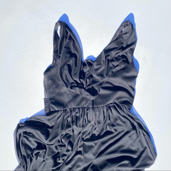 DAVIDS BRIDAL Long Black Dress, cowl neck, Size 8, Style Number F15933 - Picture 3 of 4